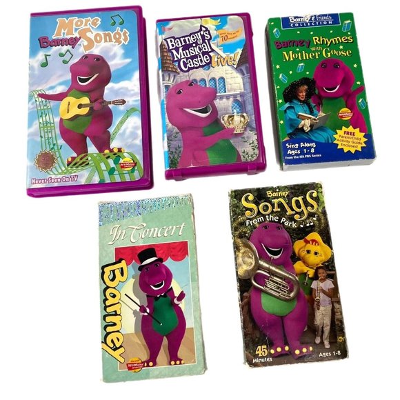 5 Barney VHS Video Tape Sing-Along Musical Castle Songs Concert Mother Goose Lot - Picture 1 of 6